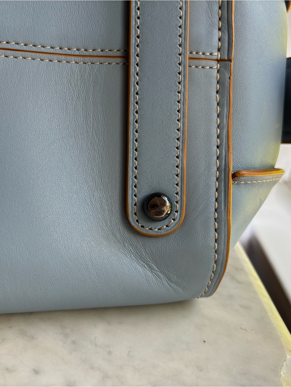 Coach Ace Satchel Cornflower Blue Leather - Picture 11 of 12